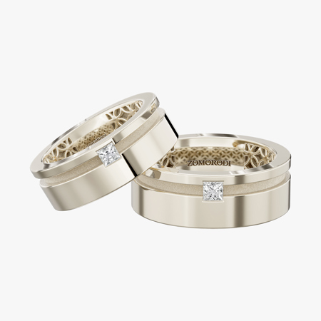 Diamond Hooran Matching Wedding Rings